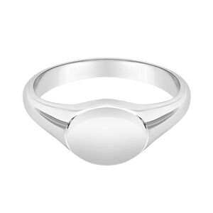 Sterling Silver Signet Ring – Classic Polished Oval Design – Timeless Minimalist
